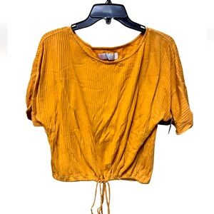 Free People Short Sleeve Top Color Gold